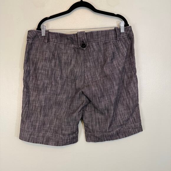 Sandro Bermuda Shorts Womens 16 Gray High Rise Summer Casual Stretch Flat Front - Picture 2 of 8